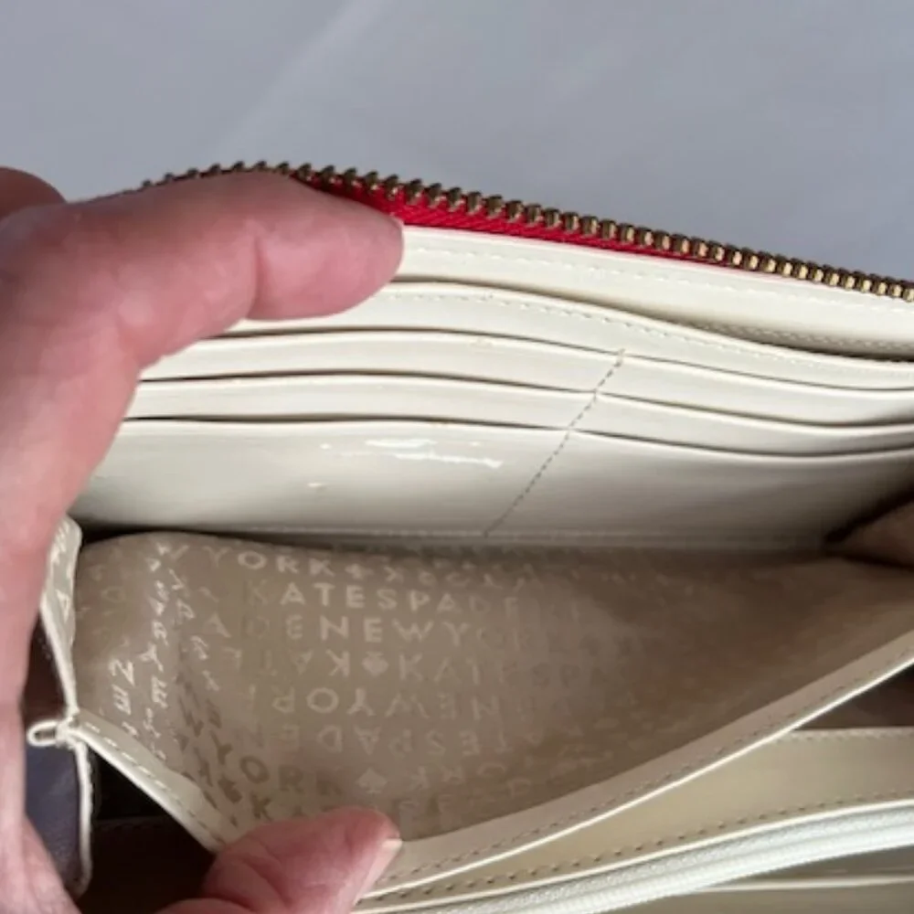 KATE SPADE | Ace Of Spades Red And White Zip Around Wallet